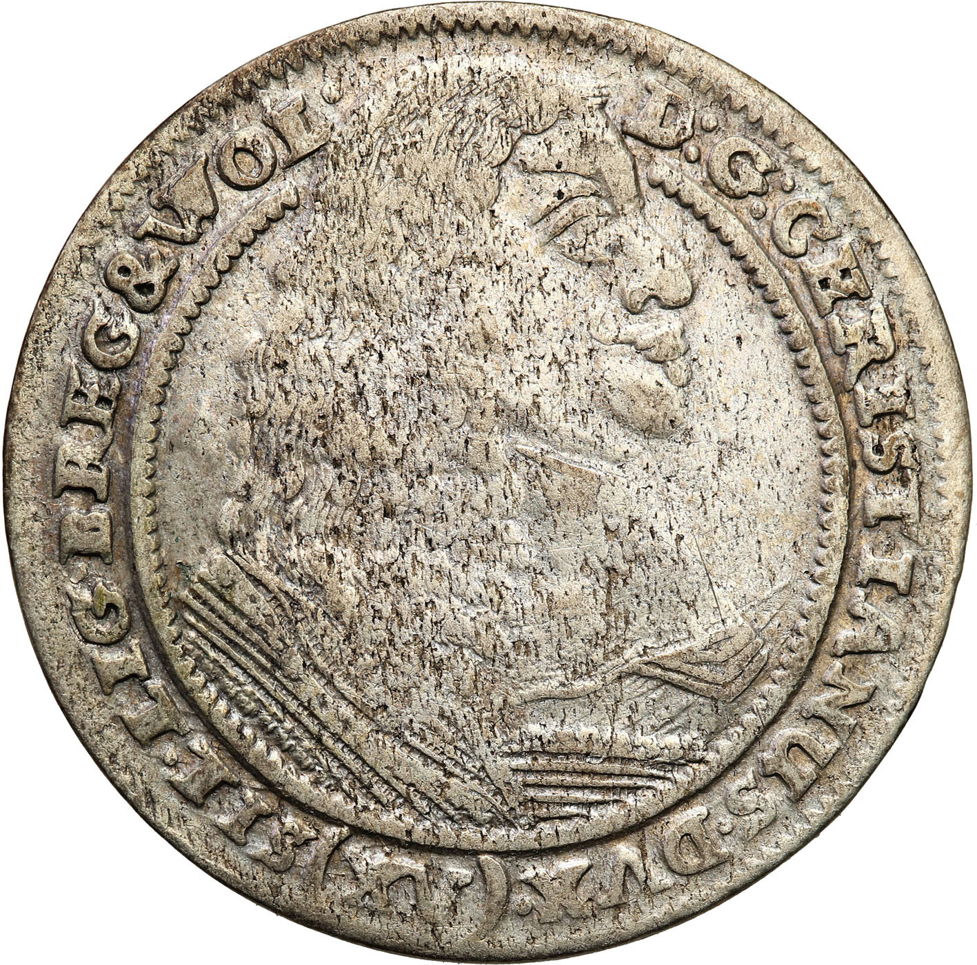 Śląsk, księstwo legnicko-brzesko-wołowskie. Krystian Wołowski. 15 krajcarów 1662, Brzeg – WOL